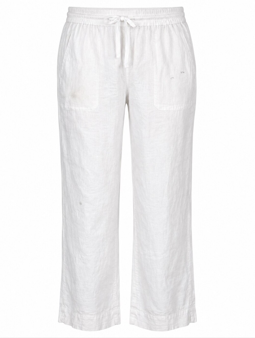 SIGRID OLSEN | White 100% Linen Pull On Wide Leg Coastal Beach Resort Pants | M